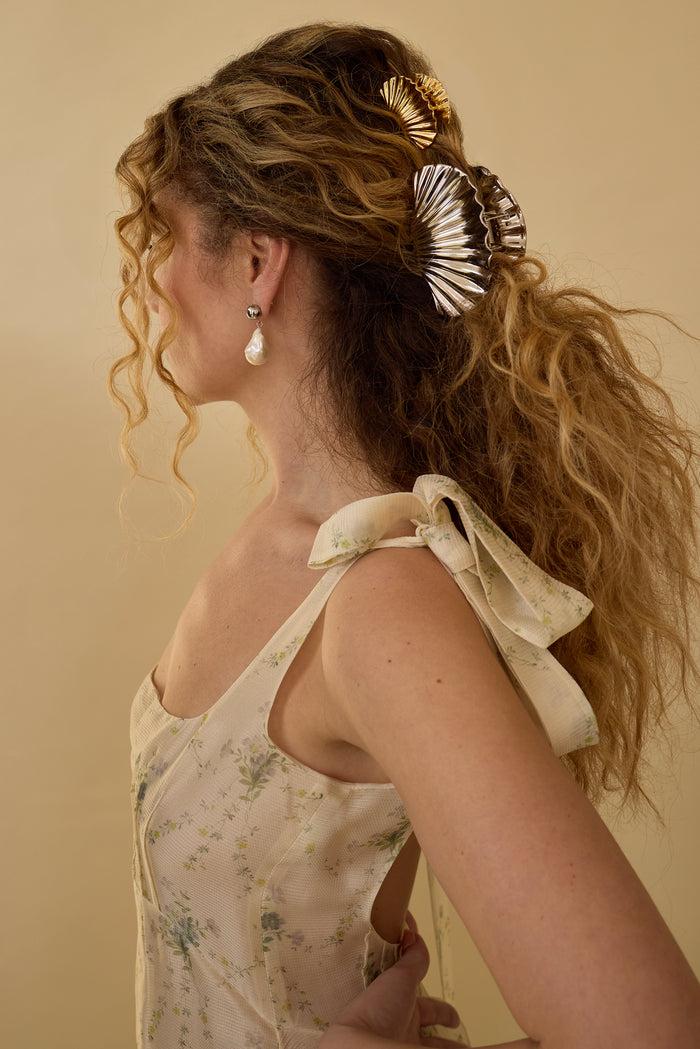 Lelet Ny Glossy Shell Claw Clip 14k Gold