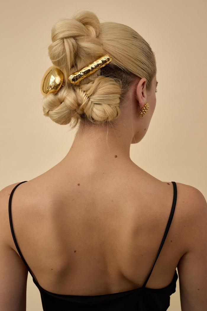 Lelet Ny Hammered Bar Barrette 14K GOLD PLATE