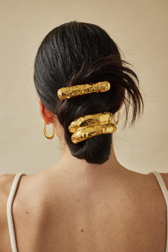 Lelet Ny Hammered Double Arch Pony 14K GOLD PLATE