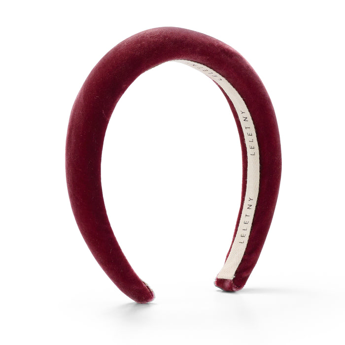 lelet ny Heloise Velvet Padded Headband Cranberry