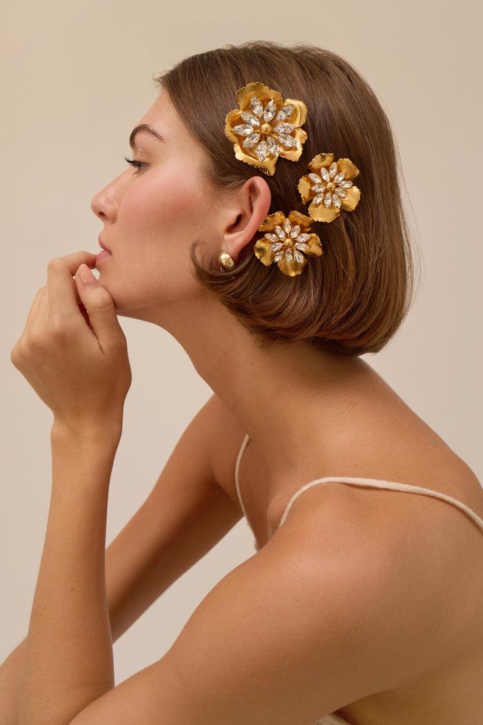 Lelet Ny Jasmine Floral Crystal Comb Set Of 3