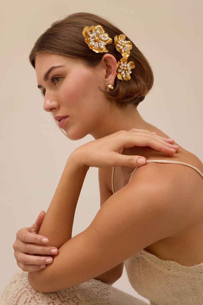 Lelet Ny Jasmine Floral Crystal Comb Set Of 3