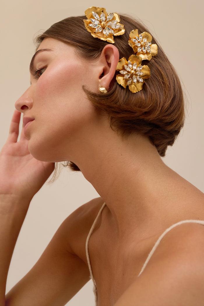 Lelet Ny Jasmine Floral Crystal Comb Set Of 3