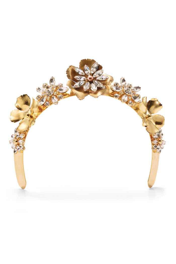 lelet ny Jasmine Floral Crystal Crown
