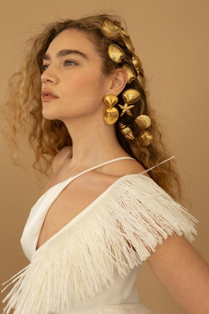 Lelet Ny Kya Ballchain Seashell Drop Earrings