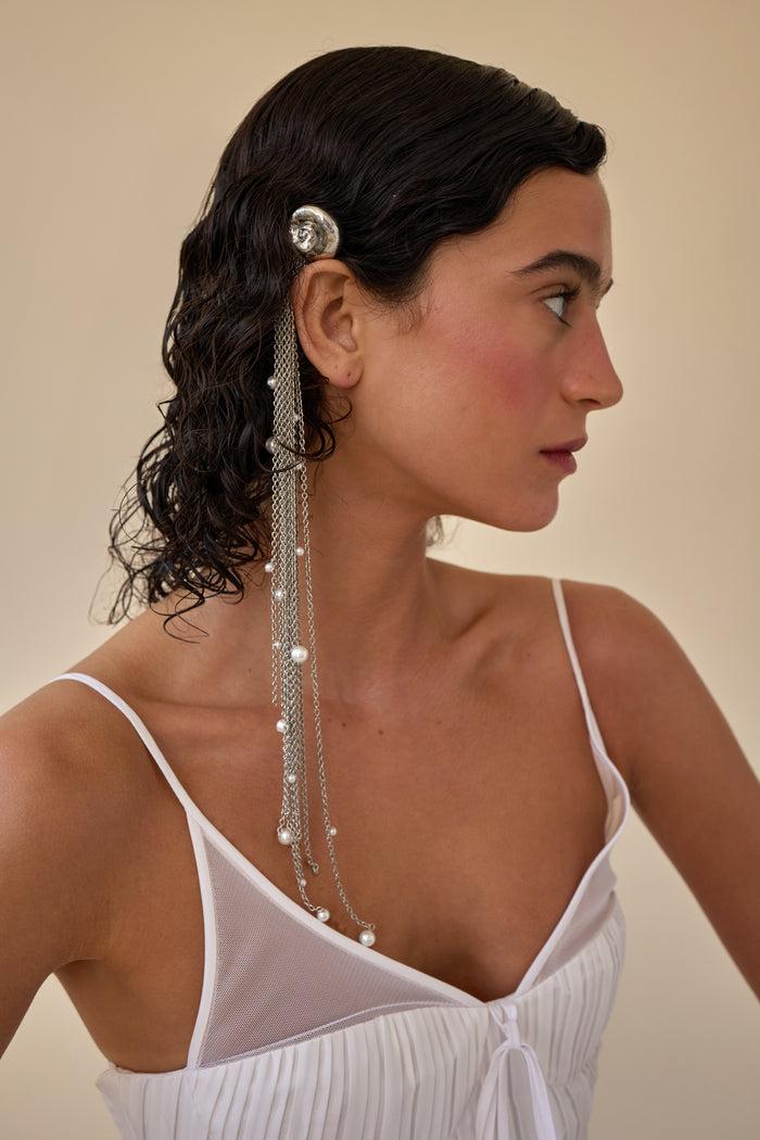 Lelet Ny Leila Swirl Chain Pearl Comb