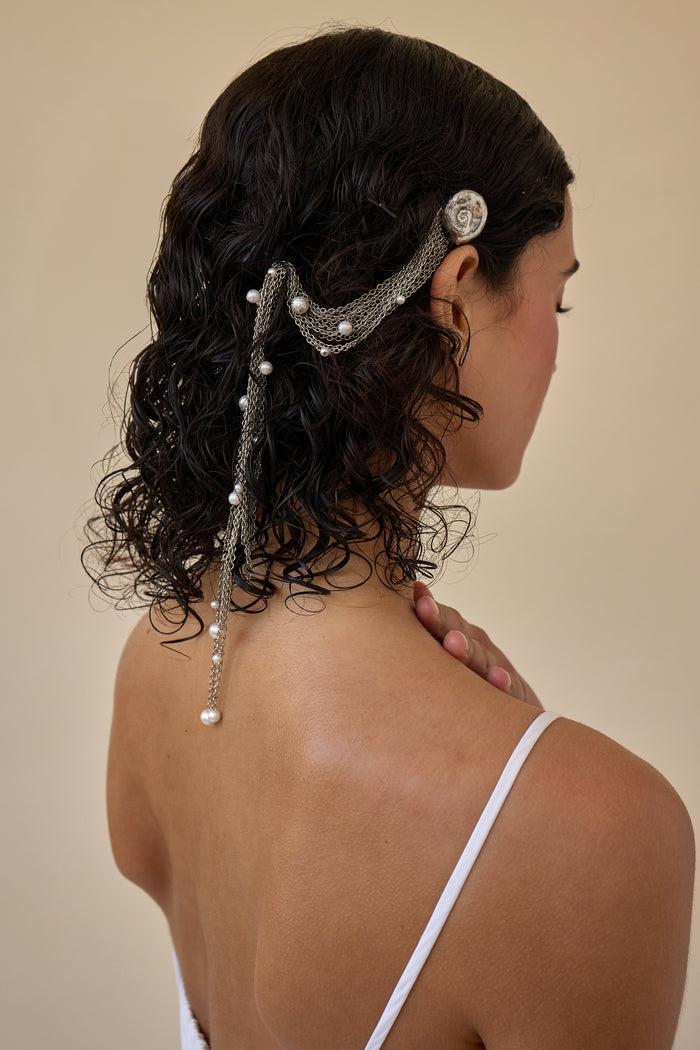 Lelet Ny Leila Swirl Chain Pearl Comb