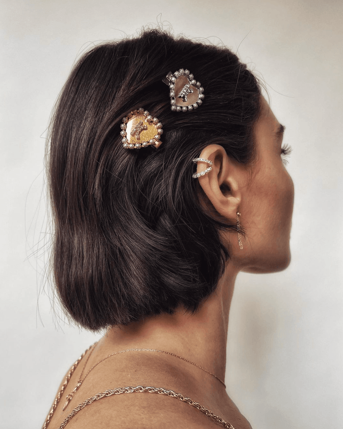 Lelet Ny Line Dot Crystal Gram Clip