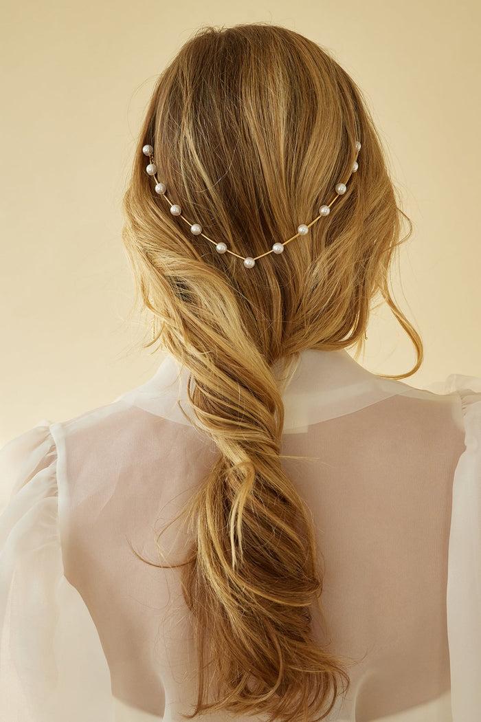 Lelet Ny Lunar Pearl Vee Halo 14K GOLD PLATE