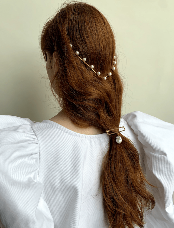 Lelet Ny Lunar Pearl Vee Halo 14K GOLD PLATE