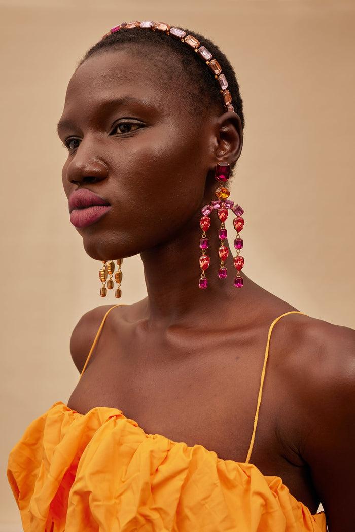 Lelet Ny Mika Multi Crystal Strand Headband Pink