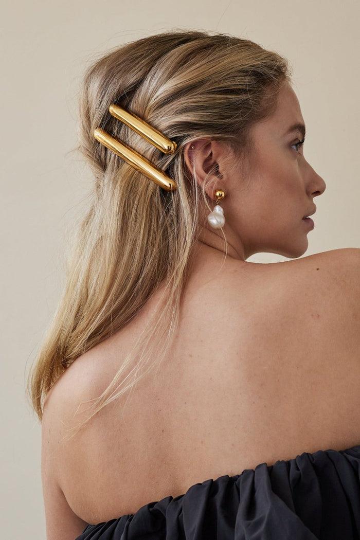 Lelet Ny Mini Bar Barrette 14K Gold Plate