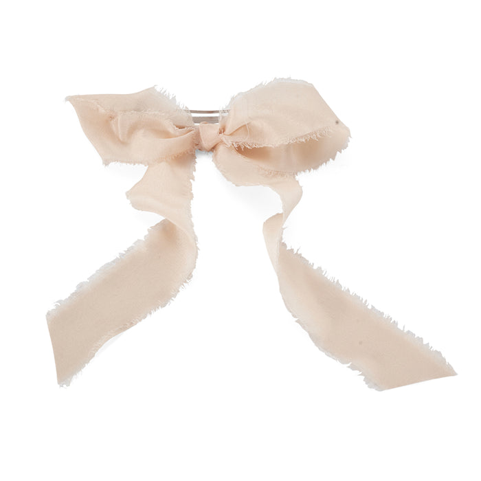 lelet ny Mini Raw Edge Silk Bow Blush