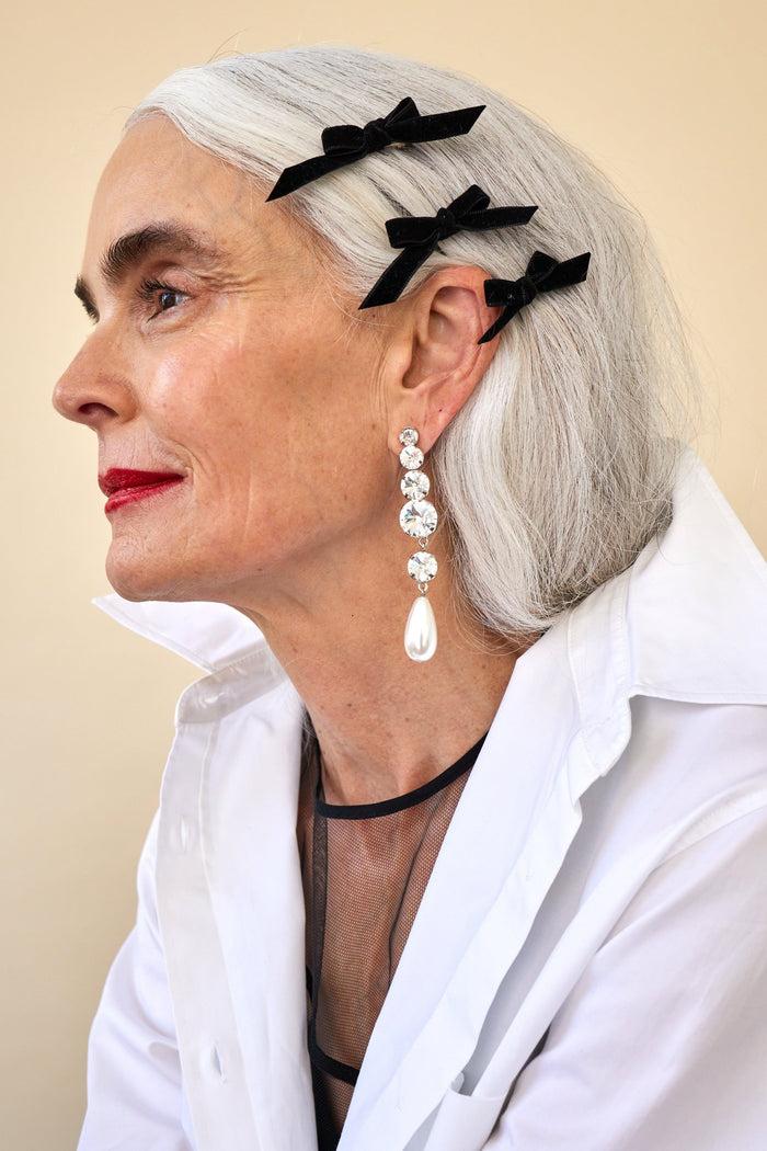 Lelet Ny Mini Velvet Bows Black