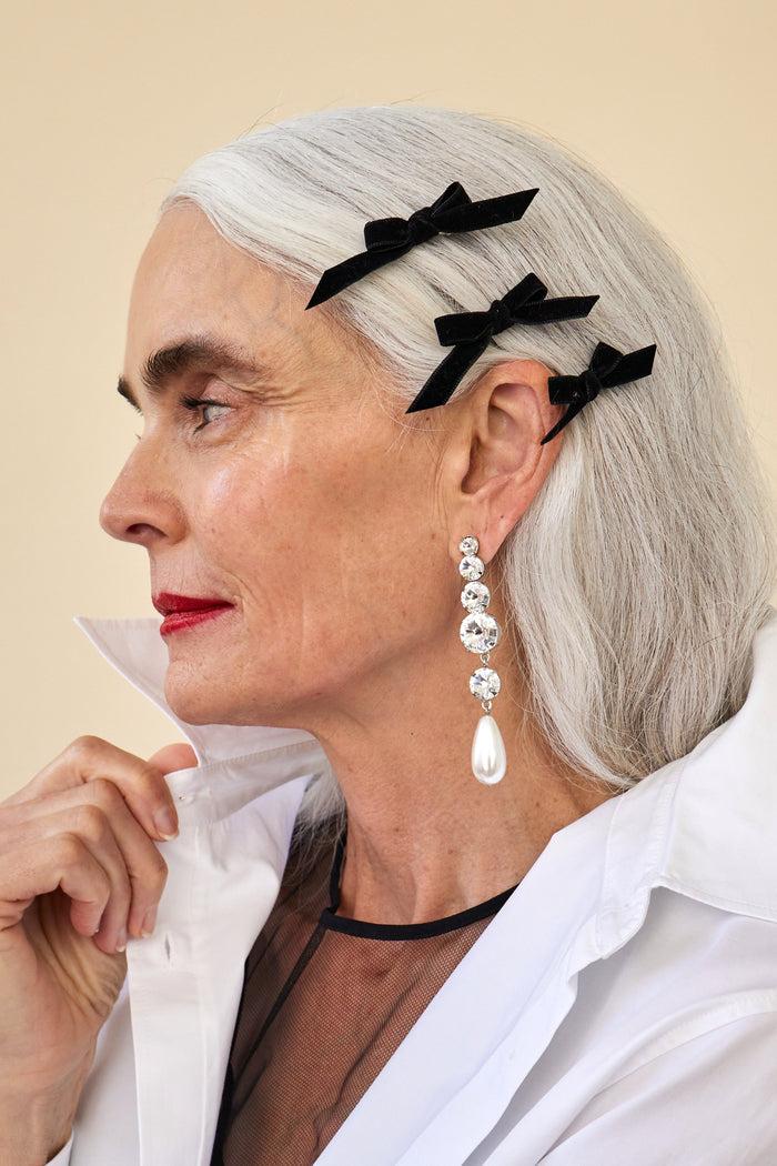 Lelet Ny Mini Velvet Bows Black