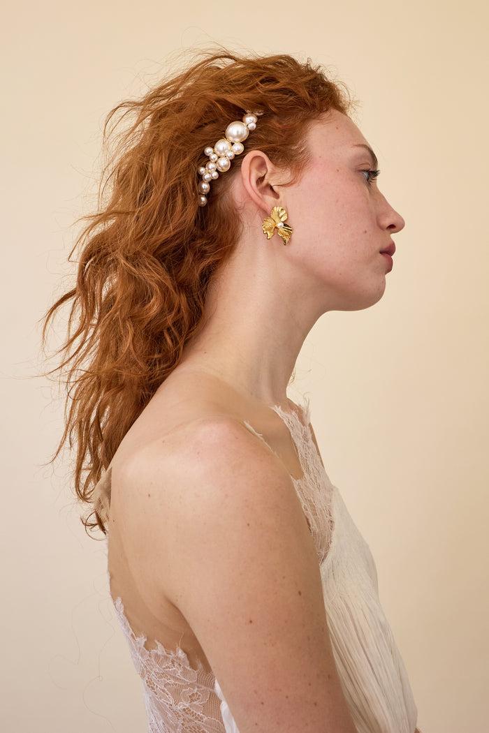 Lelet Ny Pacey Pearl Comb 14K Gold Plate