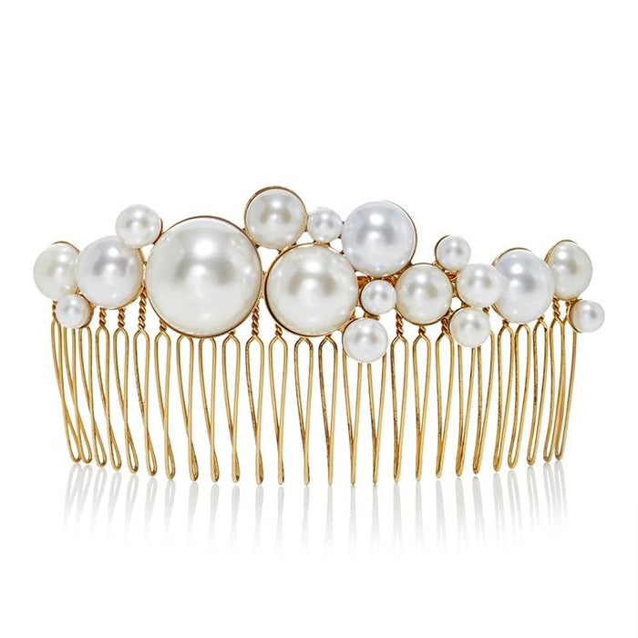lelet ny Pacey Pearl Comb 14K Gold Plate