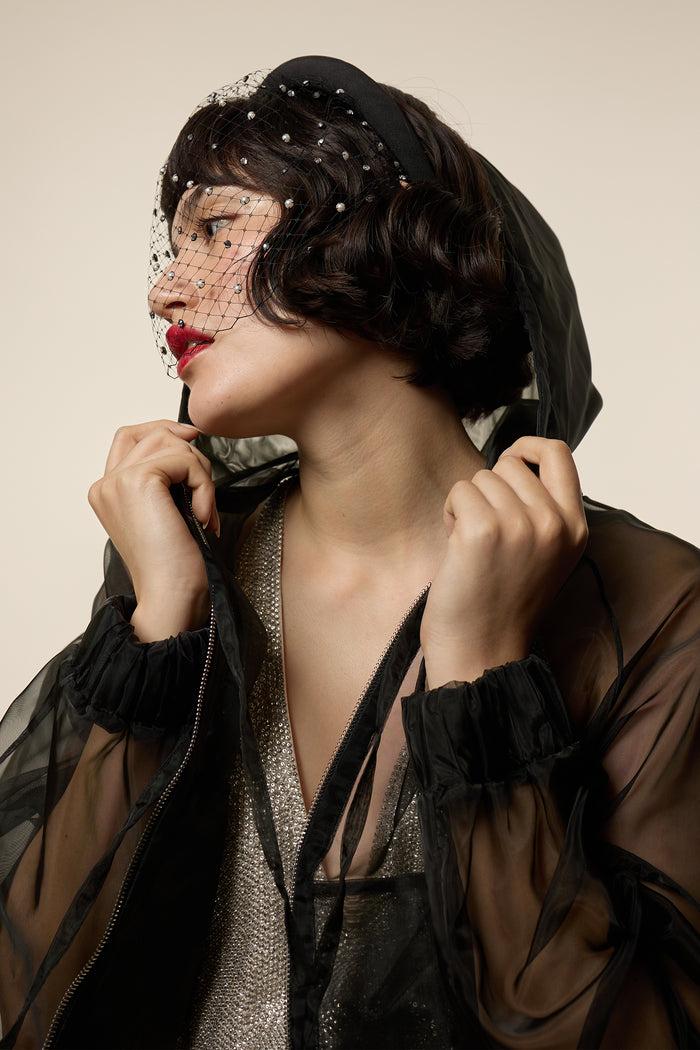 Lelet Ny Pearl And Crystal Blusher Veil Headband