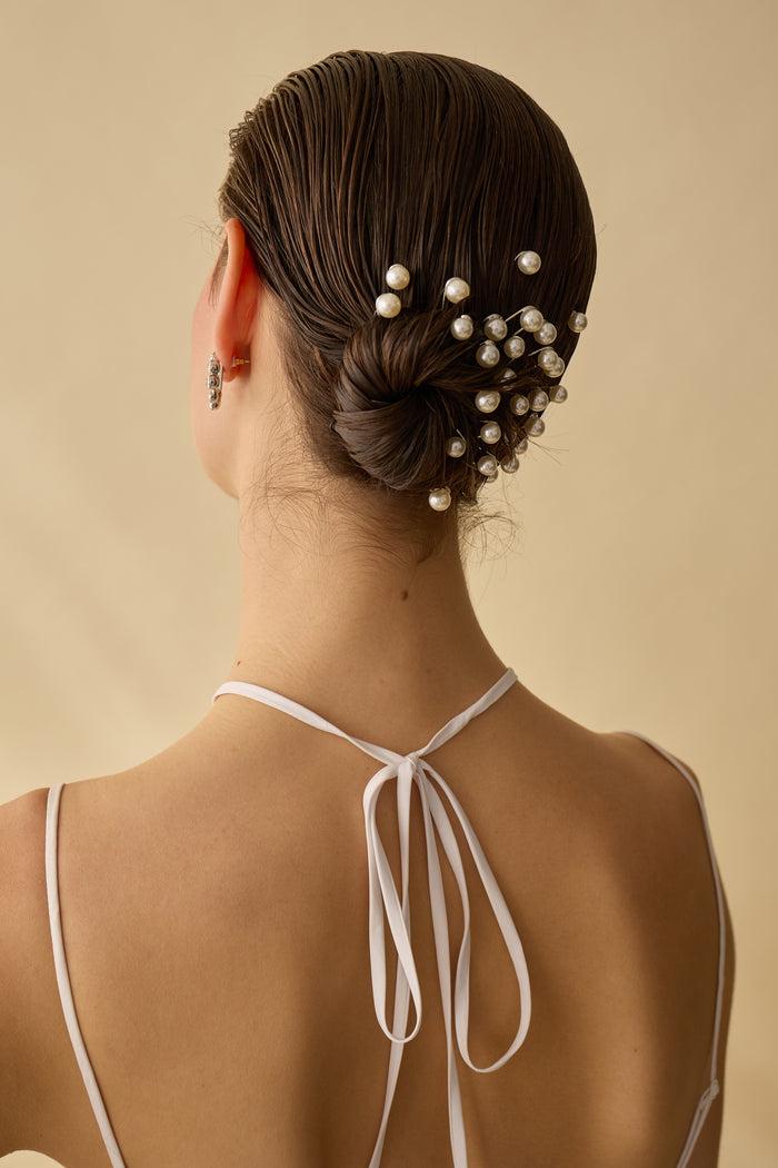 Lelet Ny Pearl Hair Pin Set Of 7 Rhodium