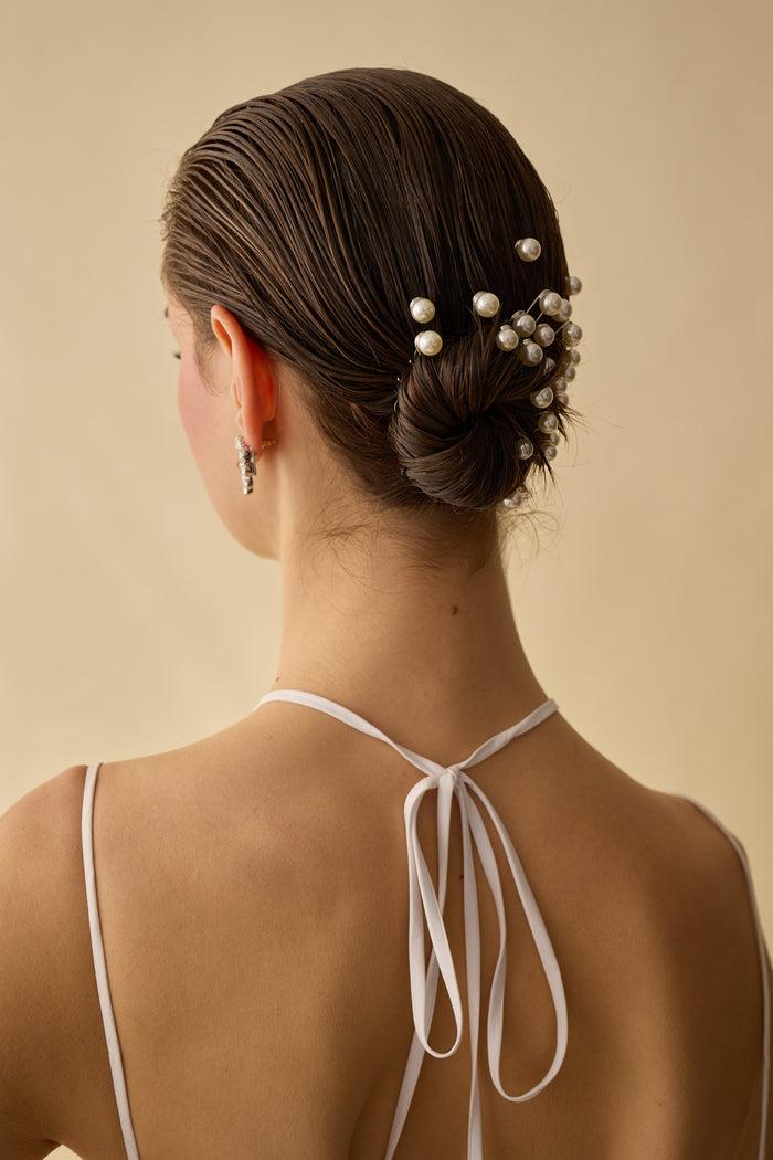 Lelet Ny Pearl Hair Pin Set Of 7 Rhodium