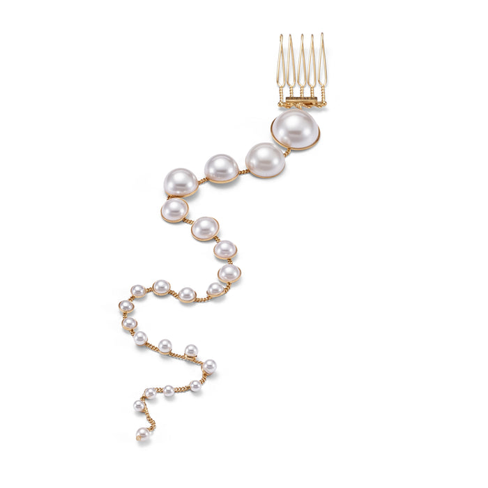 lelet ny Pearl Spine Comb 14K GOLD PLATE