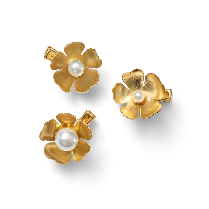 lelet ny Philippa Pearl Flower Clip Set of 3