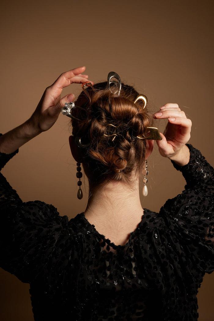 Lelet Ny Selene Glossy French Pin Rhodium