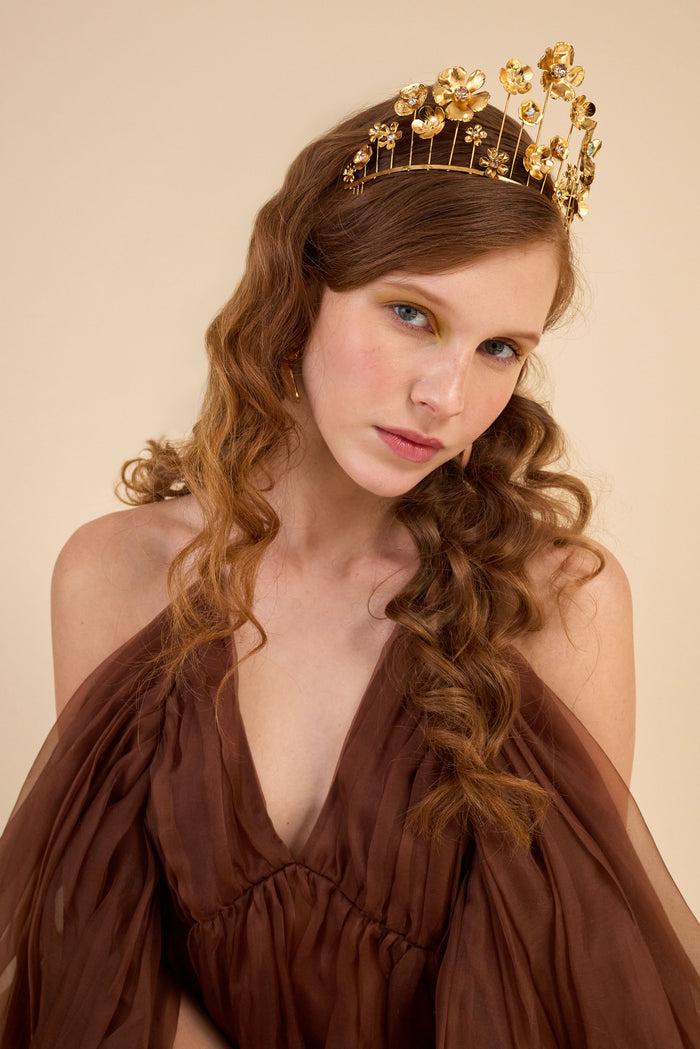 Lelet Ny Sydney Floral Crystal Crown