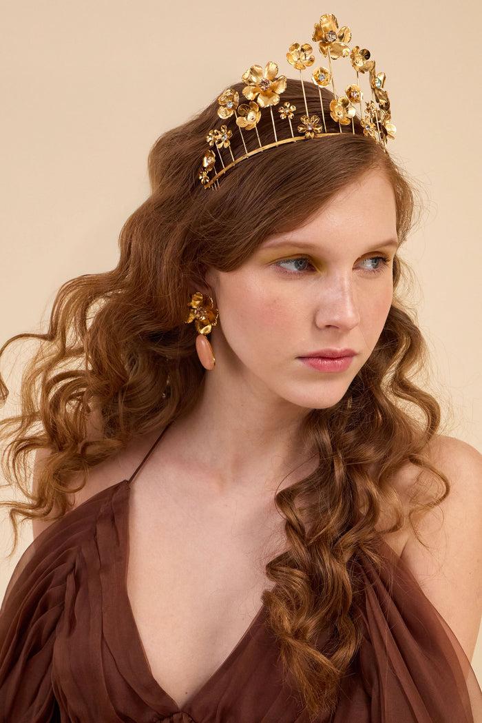 Lelet Ny Sydney Floral Crystal Crown