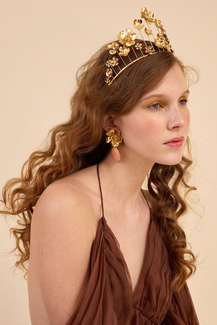 Lelet Ny Sydney Floral Crystal Crown