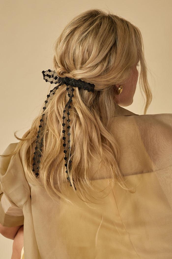 Lelet Ny Willow Embroidered Sheer Slim Bow