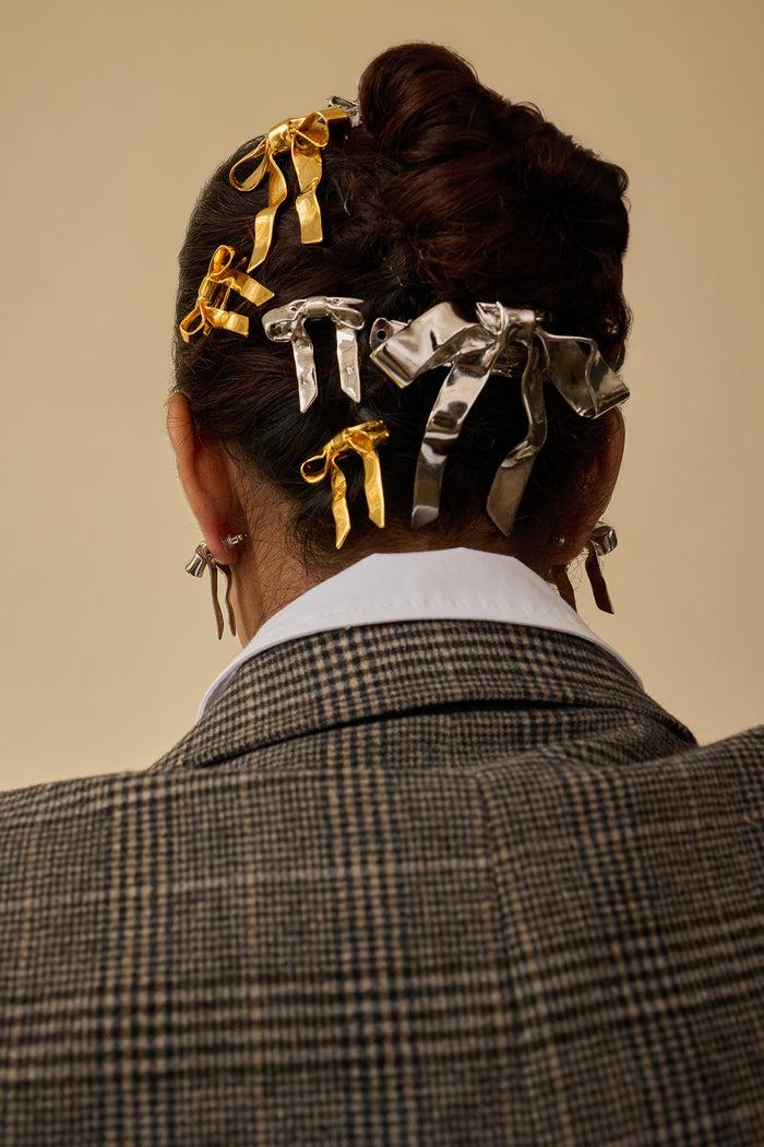 Lelet Ny Mary Jane Bow Clip Set Of 2 14 K Gold Plate