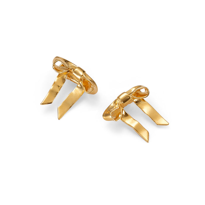 lelet ny Mary Jane Bow Clip Set of 2 14 K Gold Plate