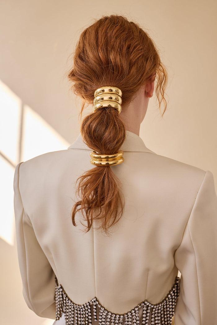 Lelet Ny Petite Glossy Double Arch Pony 14K GOLD PLATE