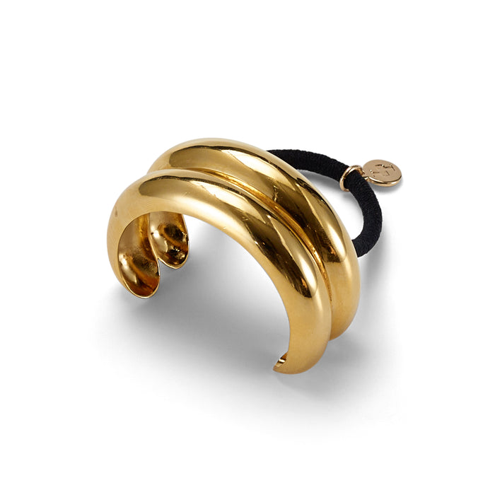 lelet ny Petite Glossy Double Arch Pony 14K GOLD PLATE