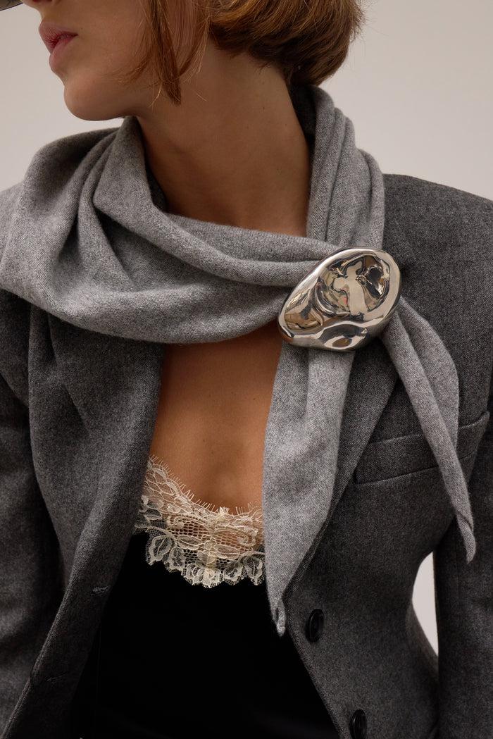 Lelet Ny Simone Cashmere Scarf Bandana Heather Grey