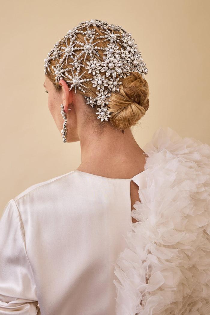 Lelet Ny Starlet Pearl And Crystal Petite Comb RHODIUM