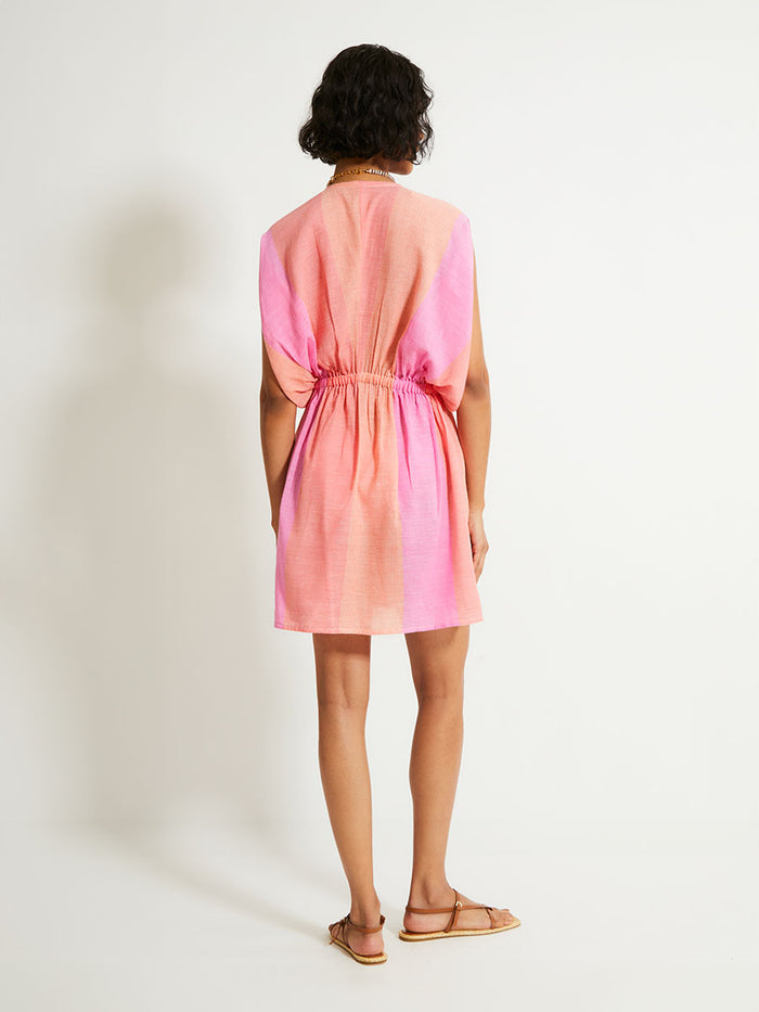 Lemlem ALEM | Plunge Dress Nefas Peach