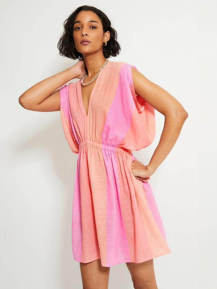 Lemlem ALEM | Plunge Dress Nefas Peach