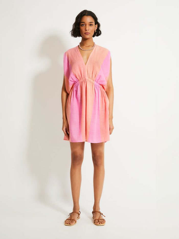 lemlem ALEM | Plunge Dress Nefas Peach