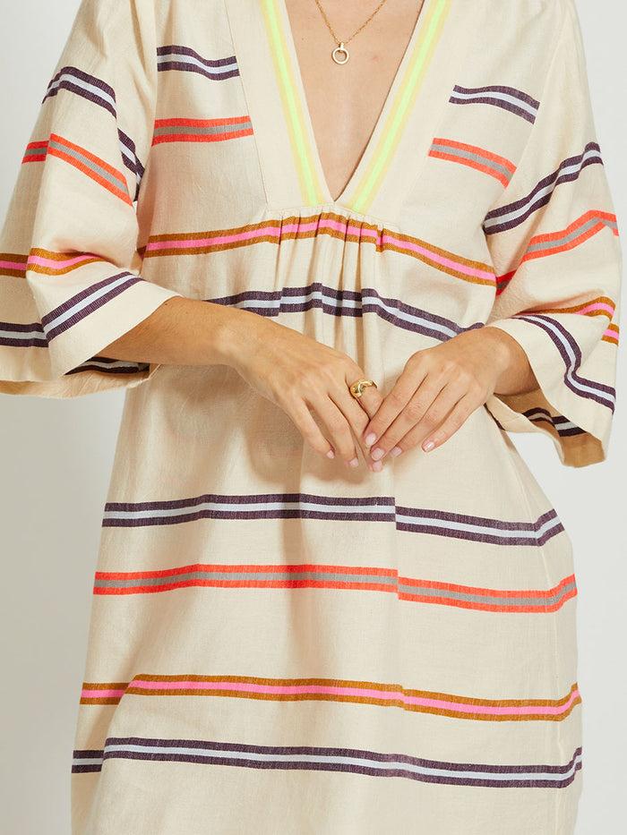 Lemlem BELKIS | V Neck Caftan Niyoni Freesia