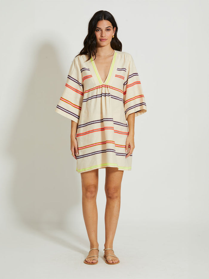 lemlem BELKIS | V Neck Caftan Niyoni Freesia