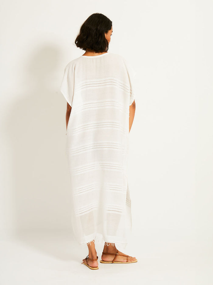 Lemlem DALILA | V Neck Caftan Abira White
