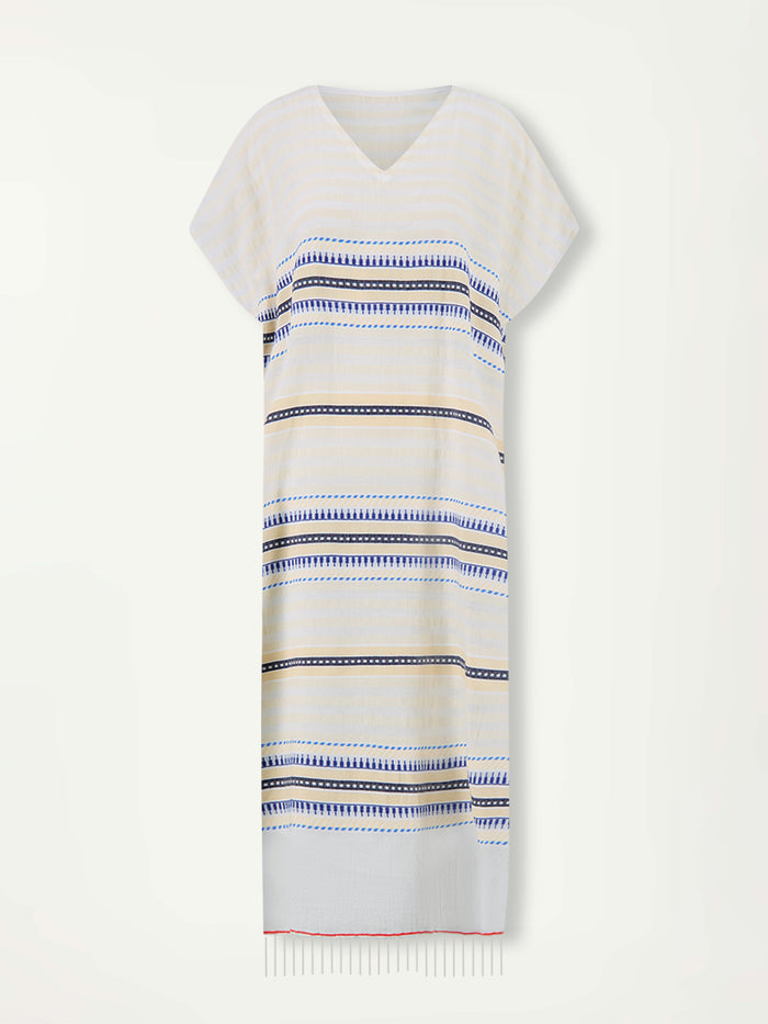 Lemlem DALILA | V Neck Caftan Iniku Shell
