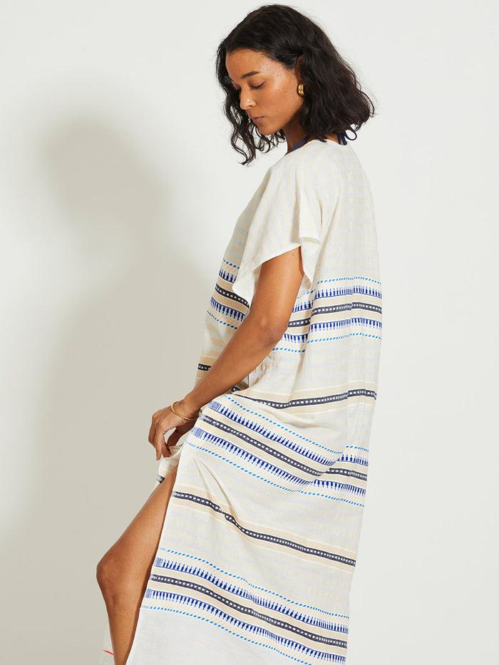 Lemlem DALILA | V Neck Caftan Iniku Shell