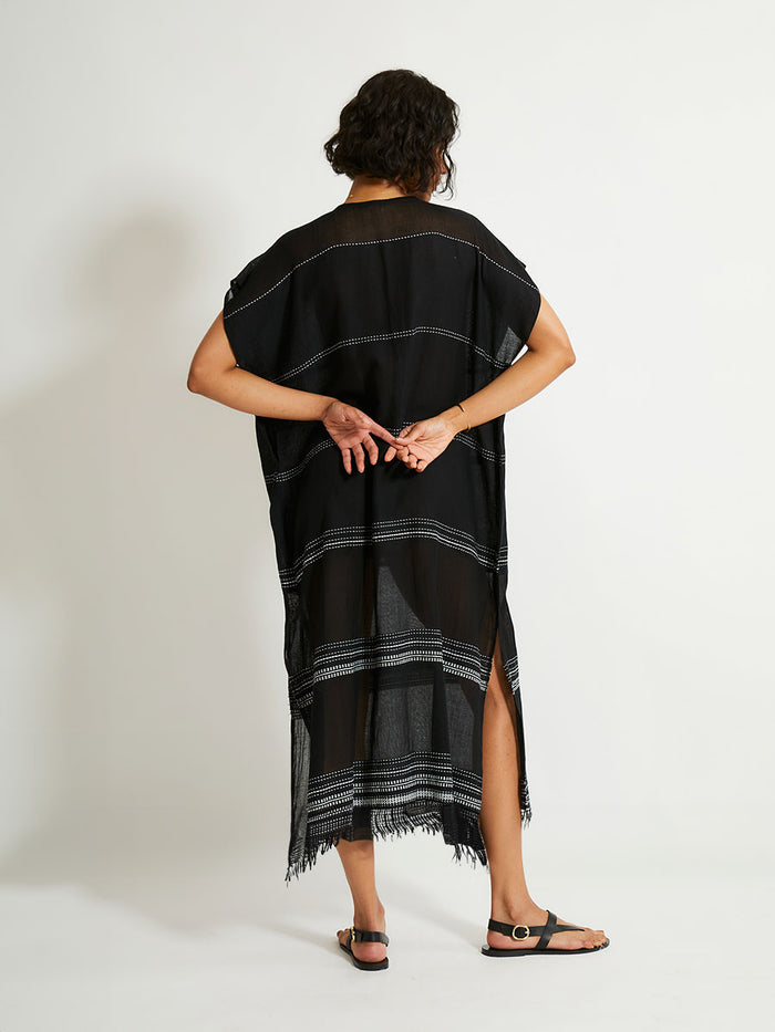 Lemlem DALILA | V Neck Caftan Leliti Black