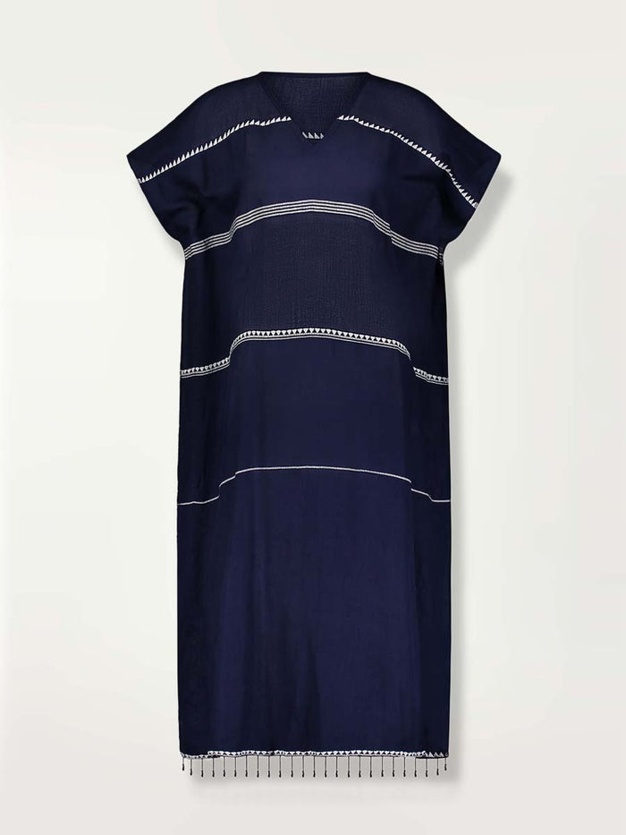 Lemlem DALILA | V Neck Caftan Nunu Navy