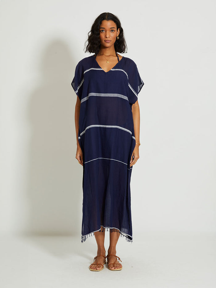 lemlem DALILA | V Neck Caftan Nunu Navy