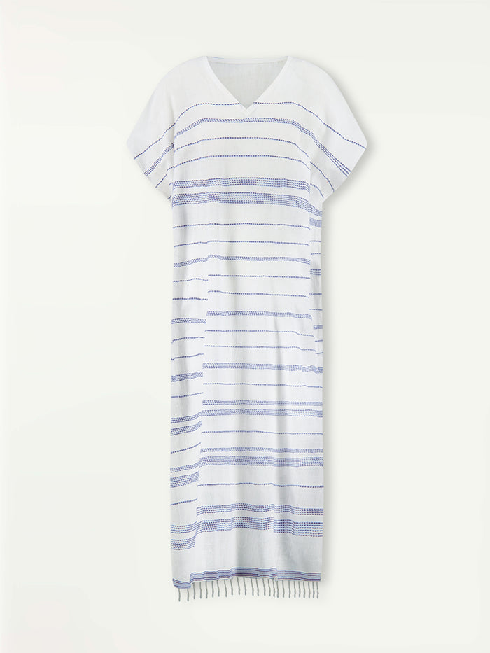 Lemlem DALILA | V Neck Caftan Tiki Azure