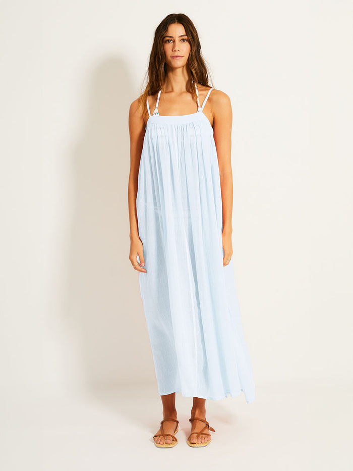 lemlem EDA | Slip Dress Nefas Sky